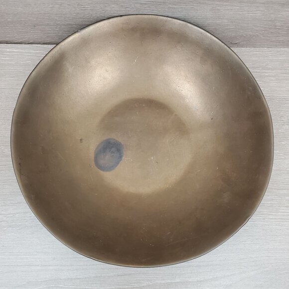 West Elm large low, flat bowl, tarnished brass color - Picture 2 of 5